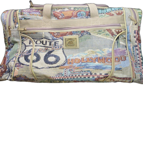 Pioneer Express Handbags - Vintage Pioneer Express Route 66 Tapestry Travel Weekender Duffel Bag